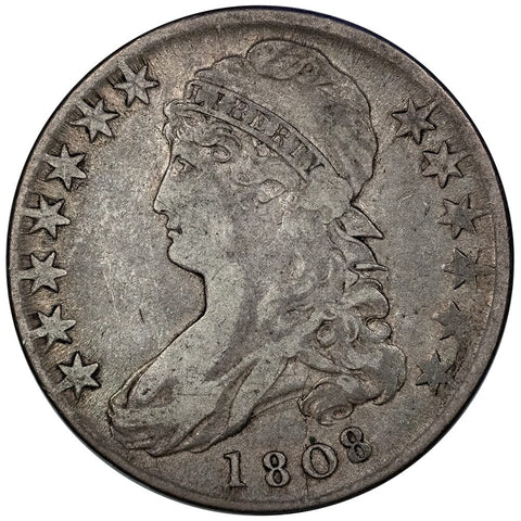 1808 Capped Bust Half Dollar ~ Overton 102a [R2] - Fine