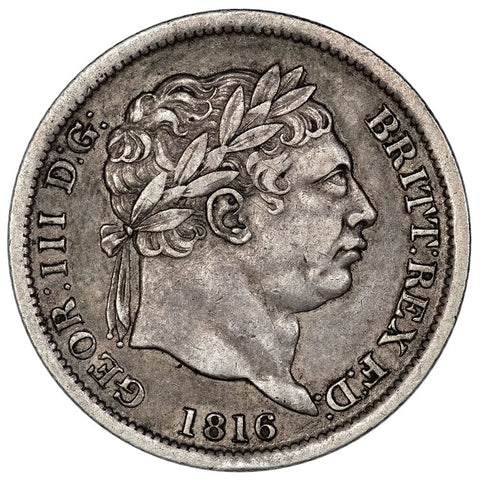 1816 Great Britain Silver Shilling KM. 666 - Extremely Fine