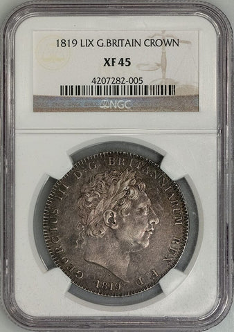 1819-LIX Great Britain Silver Crown KM.675 - NGC XF 45