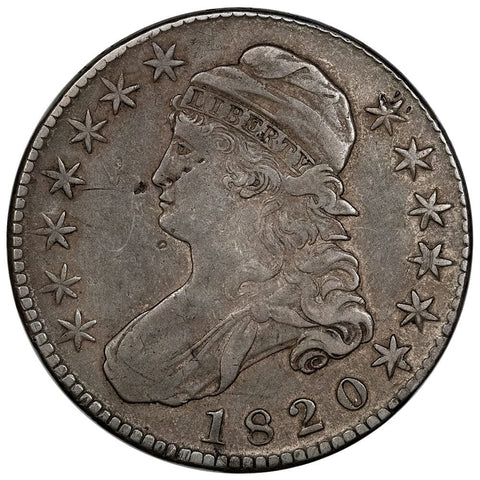 1820 Sq. Base 2 Capped Bust Half Dollar - Overton 105 [R1] - Very Fine Details