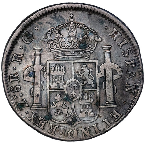 1821-RG Mexico, Zecatecas Silver 8 Reales KM.111.5 - Very Fine