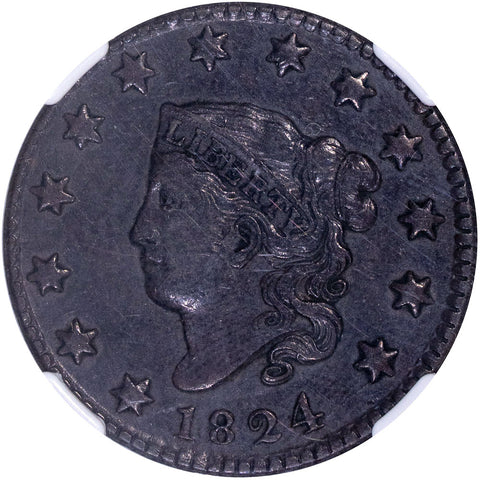 1824 Coronet Half Cent - NGC XF 45 BN - Extremely Fine