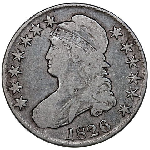 1826 Capped Bust Half Dollar - Overton 101 (R1) - Fine