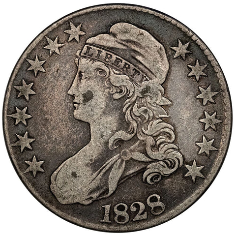 1828 Sq 2, Lg 8 Capped Bust Half Dollar - Very Fine