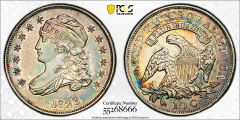 1829 Capped Bust Dime - PCGS AU 58 - Pretty, Choice About Uncirculated