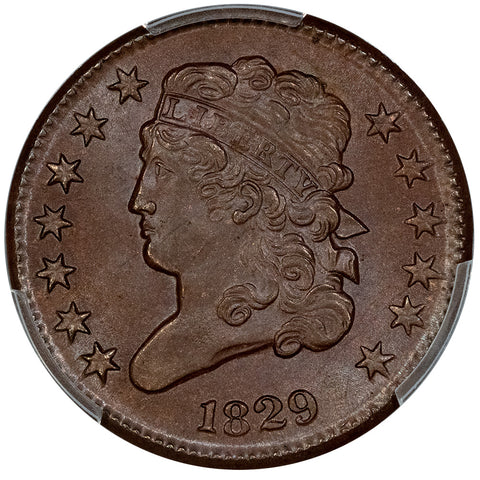 1829 Classic Head Half Cent - PCGS MS 64 BN - Very Choice, Silky Luster
