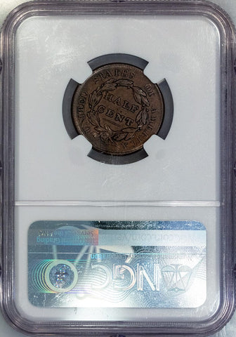 1829 Classic Head Half Cent - Cohen 1 - NGC XF 45 - Choice Extremely Fine