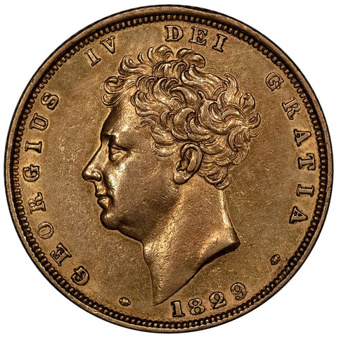 1829 Great Britain George IV Gold Sovereign KM. 696 - About Uncirculated