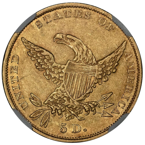 1834 Plain 4 Classic Head $5 - NGC AU 58 - Choice About Uncirculated