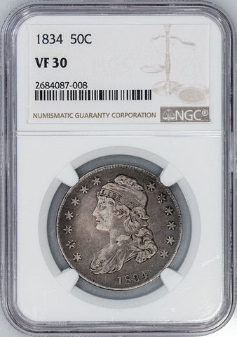 1834 Capped Bust Half Dollar - NGC VF 30 - Very Fine+