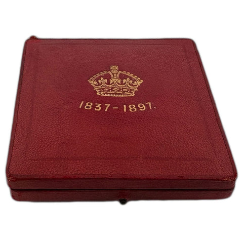 1897 Great Britain Victoria Diamond Anniversary Silver Medal 55mm - Uncirculated w/ Box
