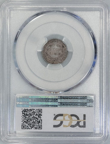 1838 ND, Large Stars Seated Liberty Half Dime - PCGS AU 58