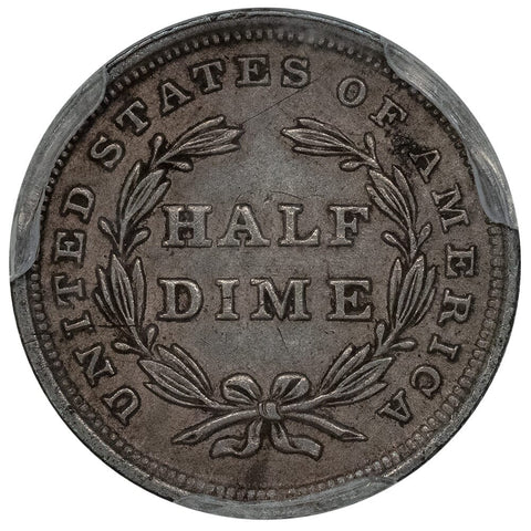 1838 ND, Large Stars Seated Liberty Half Dime - PCGS AU 58