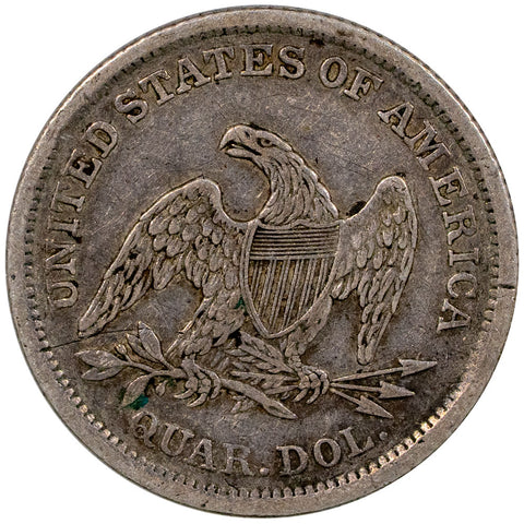 1838 No Drapery Seated Liberty Quarter - Very Fine Details