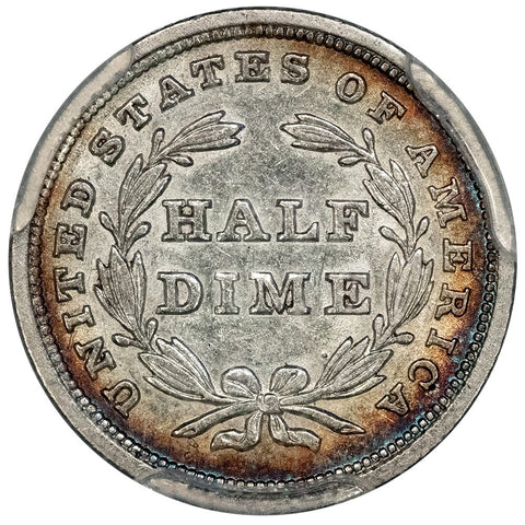 1839 No Drapery Seated Liberty Half Dime - PCGS AU 50