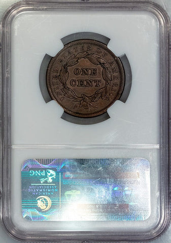 1841 Large Cent - NGC AU 55 BN - About Uncirculated+