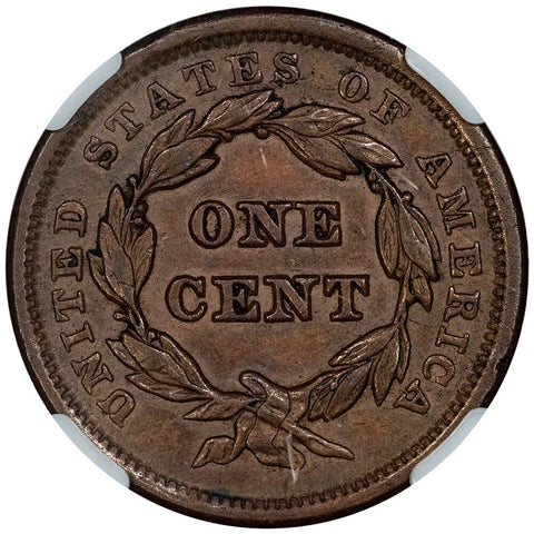 1841 Large Cent - NGC AU 55 BN - About Uncirculated+