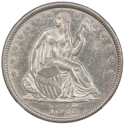 1843-O Seated Liberty Half Dollar - NGC AU 55 - About Uncirculated