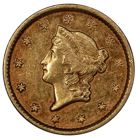 1849 Open Wreath Type-1 Gold Dollar - About Uncirculated