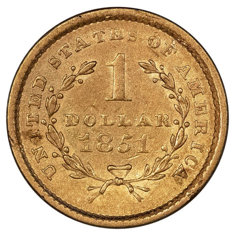 1851 Type-1 Gold Dollar - Extremely Fine