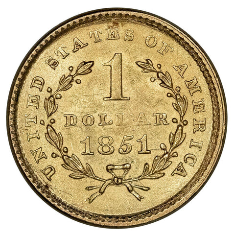 1851 Type-1 Gold Dollar - About Uncirculated+