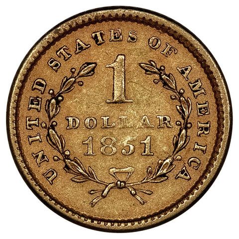 1851 Type-1 Gold Dollar - Extremely Fine