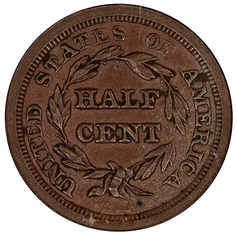 1851 Half Cent - Cohen 1 - NGC MS 62 BN - Uncirculated