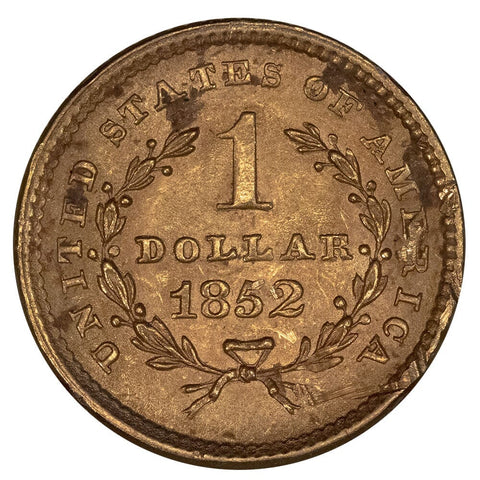 1852 Type-1 Gold Dollar - AU Details (ex-jewelry)