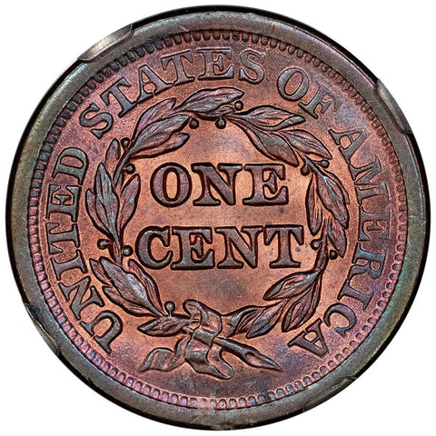 Pretty 1852 Braided Hair Large Cent - NGC MS 65 BN - Gem Uncirculated