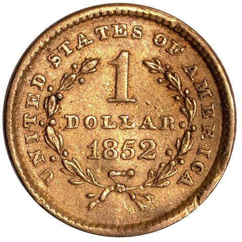 1852 Type-1 Gold Dollar - Extremely Fine Details (ex-jewelry)
