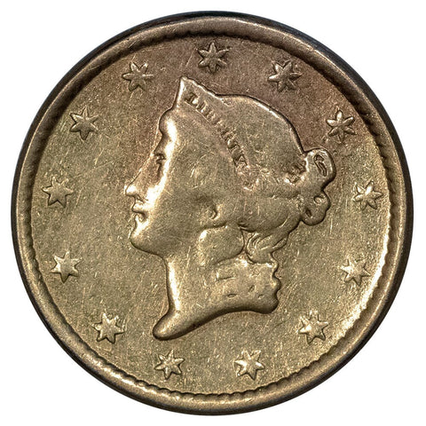 1853 Type-1 Gold Dollar - Fine Details (Ex-Jewelry)