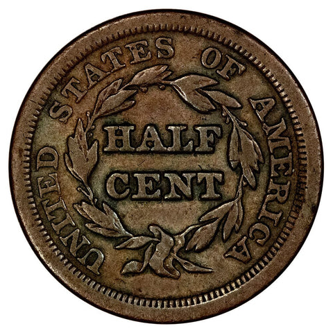 1854 Braided Hair Half Cent - Very Fine