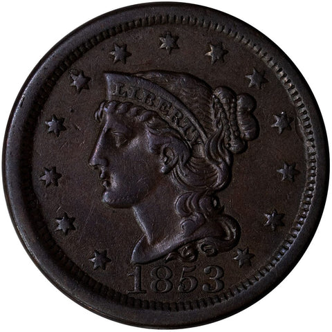 1853 Braided Hair Large Cent - Extremely Fine