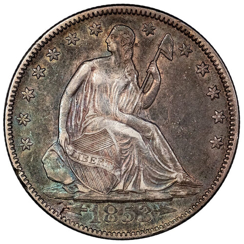 1853 Arrows & Rays Seated Liberty Half - Extremely Fine