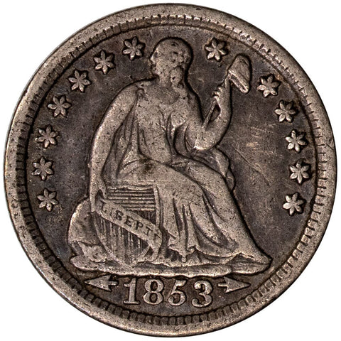 1853 Arrows Seated Half Dime - Fine