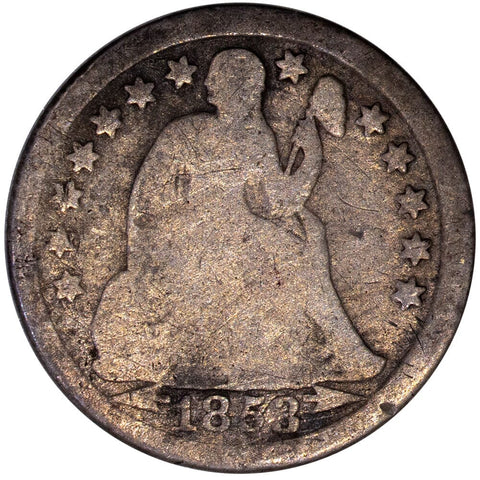 1853 Arrows Seated Dime - Good