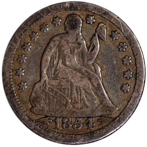 1854 Arrows Seated Liberty Dime - Very Fine