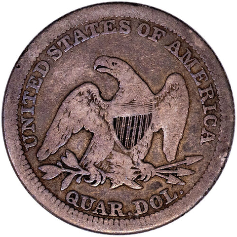 1855 Arrows Seated Liberty Quarter - Good