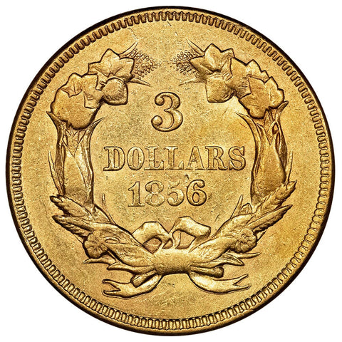 1856 $3 Princess Gold Coin - Extremely Fine Details