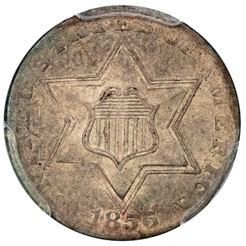 1856 Type-2 Three Cent Silver (Trime) - PCGS MS 63
