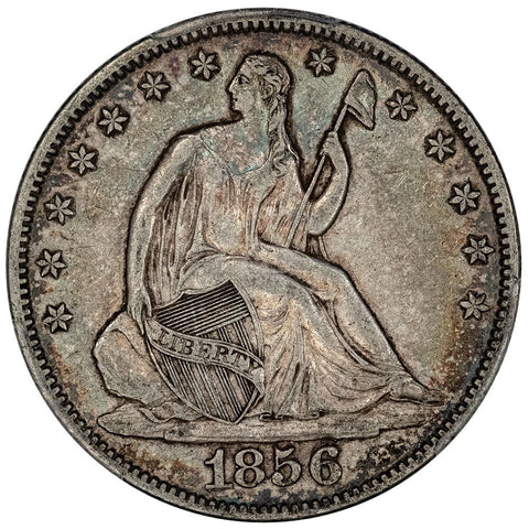 1856-O Seated Liberty Half Dollar - PCGS XF 40 - Repunched Date