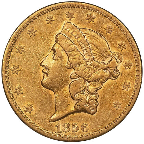 1856-S Type 1 $20 Liberty Double Eagle Gold Coin - Very Fine+