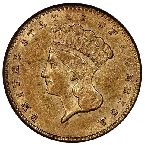 1857 Type-3 Gold Dollar - About Uncirculated - PCGS AU 55