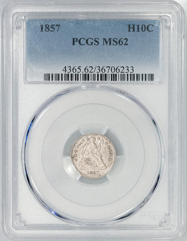 1857 Seated Liberty Half Dime - PCGS MS 62
