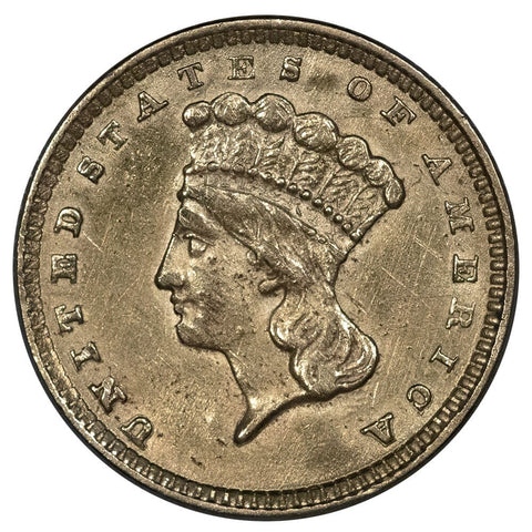 1857 T.3 Gold Dollar - Extremely Fine