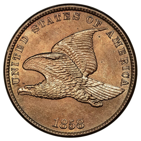 1858 Small Letters Flying Eagle Cent - Uncirculated Details