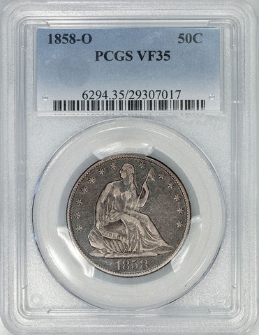 1858-O Arrows Seated Liberty Half Dollar - PCGS VF 35