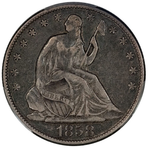 1858-O Arrows Seated Liberty Half Dollar - PCGS VF 35