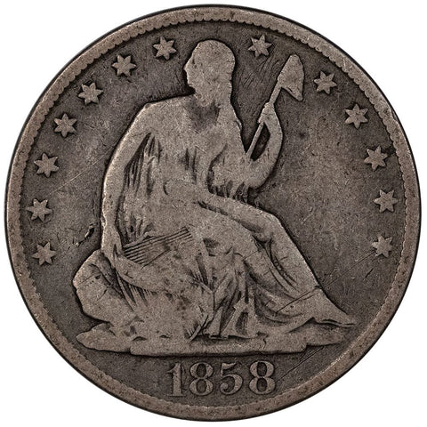 1858-O Seated Liberty Half Dollar - Very Good