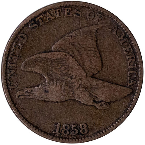 1858 Large Letters Flying Eagle Cent - Fine+